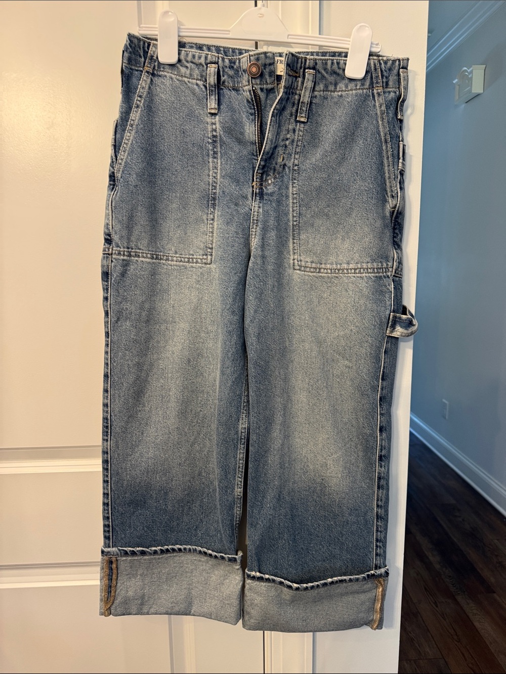 We The Free Light Blue Denim Jeans with Contrast Stitching